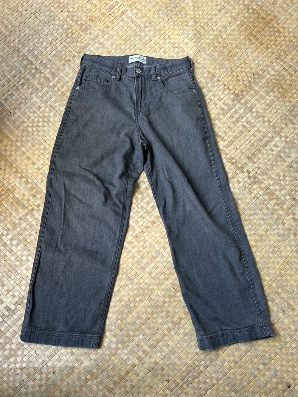 Boys ambercrombie dark grey ultra baggy Jeans